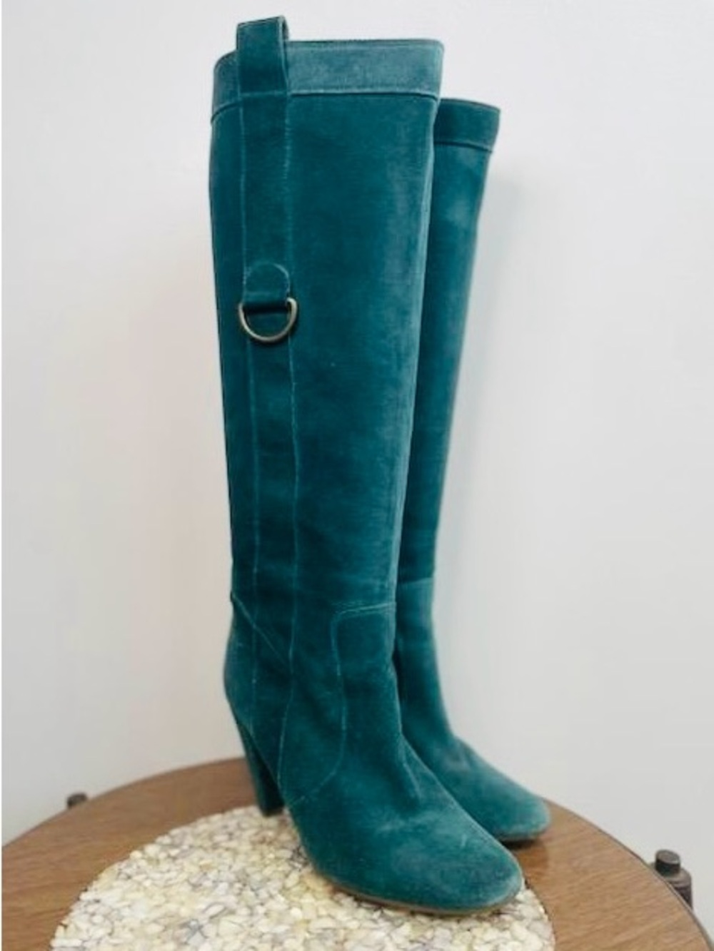 Vintage Fornarina 00’s Green Suede Knee High Boots